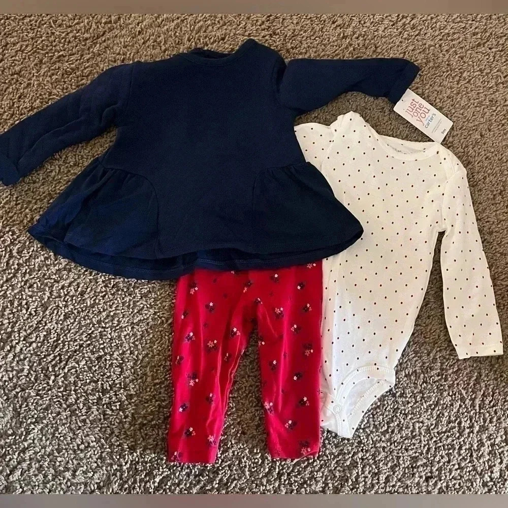 Carters Baby Girl's 3-Piece Set - Size: 9m